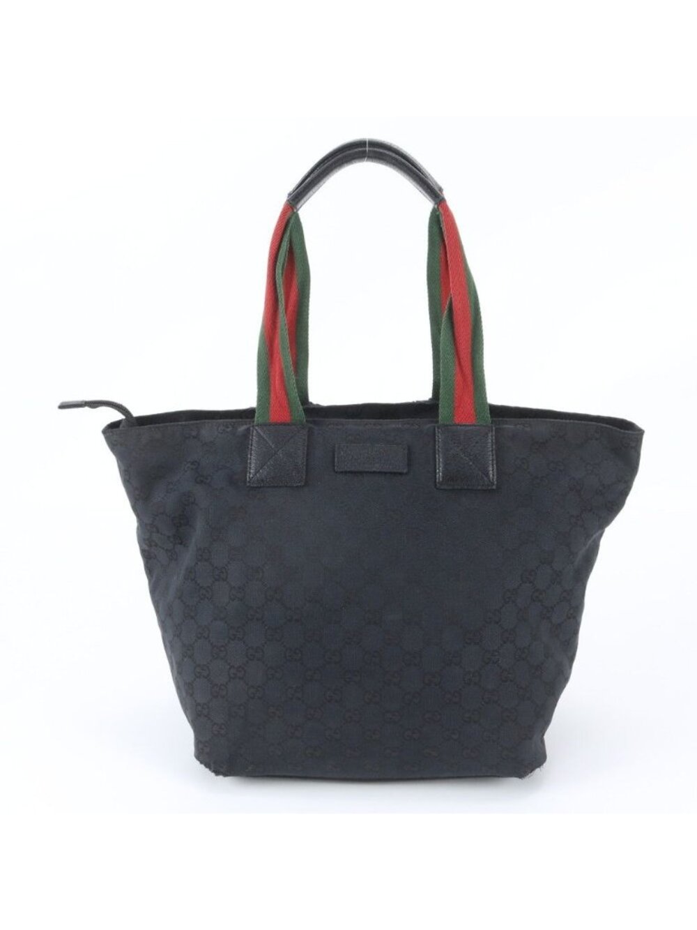 Gucci GG Canvas Leather Tote Bag Shoulder Hand Black
